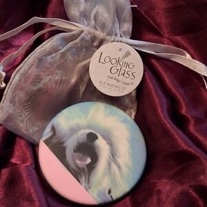Vintage Windblown poodle themed Demdaco "Looking Glass" Series  make-up Mirror